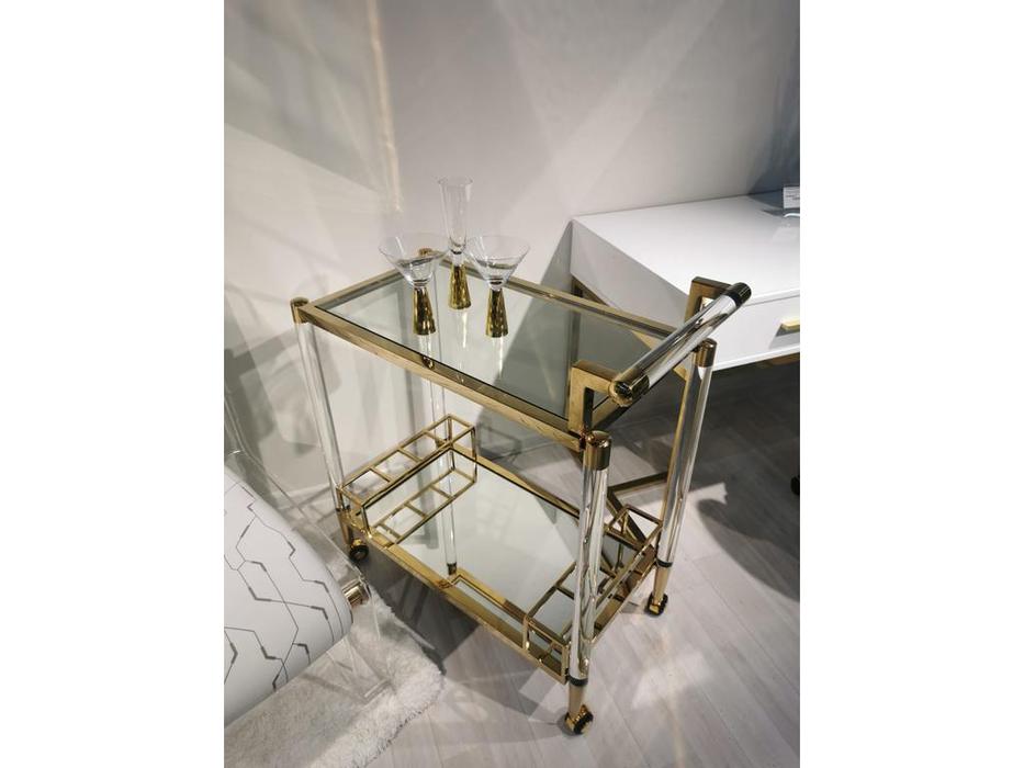 стол сервировочный  Виктори Linhai Lanzhu  [MH1798DCcasa] прозрачный, золото