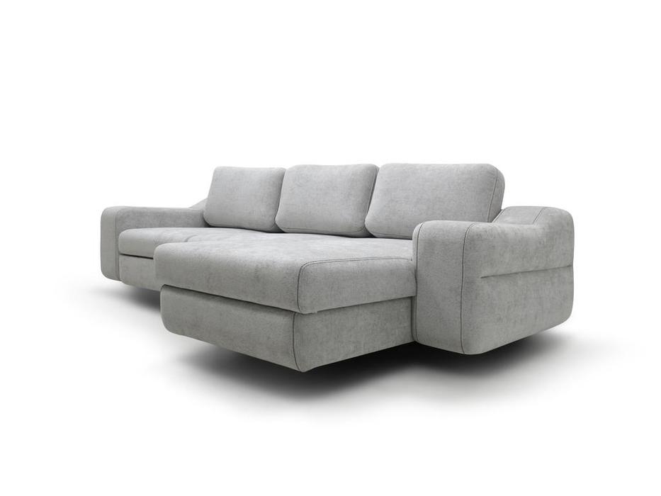 диван угловой раскладной, широкие подлокотники Марко SofTime  серый