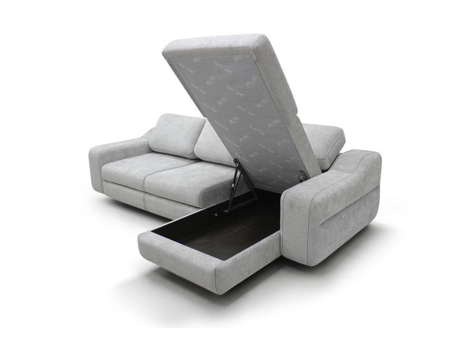 диван угловой раскладной, широкие подлокотники Марко SofTime  серый
