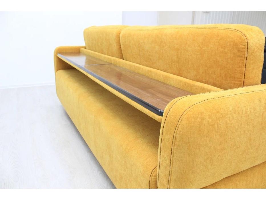 диван 3 местный раскладной, узкие подлокотники Марко SofTime  желтый