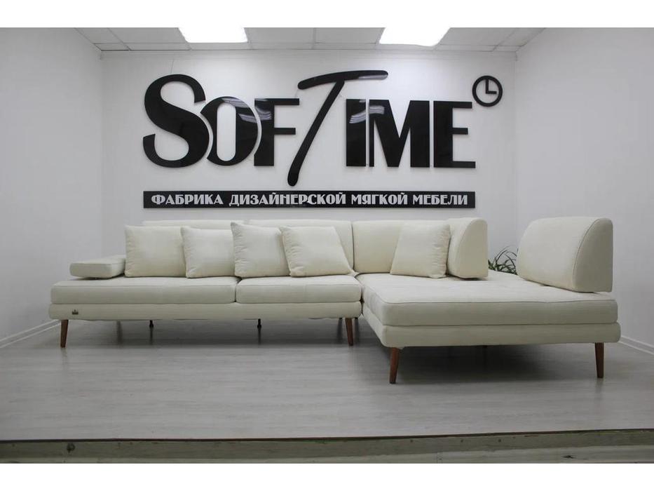 диван модульный с оттоманкой Милан-1 SofTime  белый