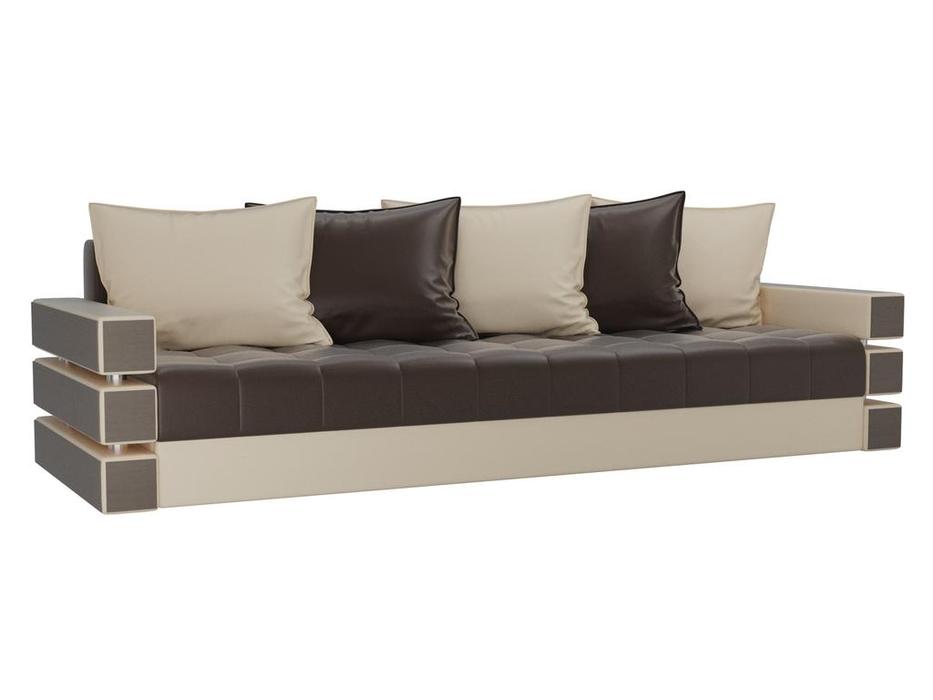 диван-кровать 3-местный Венеция Лига Диванов  [27866] бежевый/коричневый