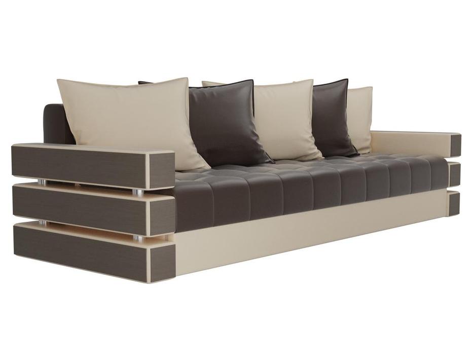 диван-кровать 3-местный Венеция Лига Диванов  [27866] бежевый/коричневый
