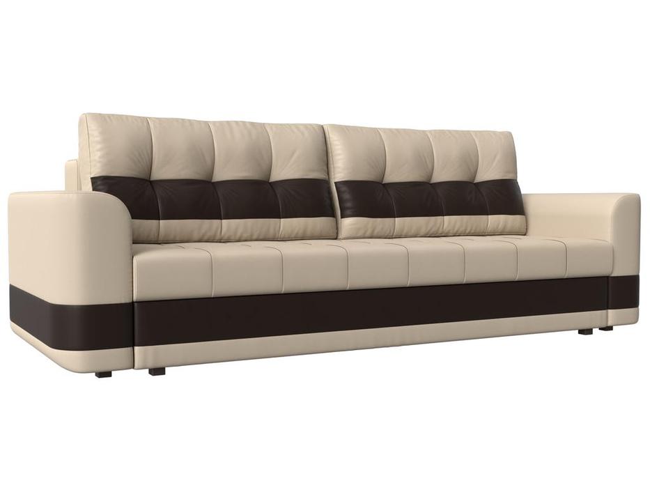 диван-кровать 3-х местный Честер Лига Диванов  [110247] бежевый/коричневый