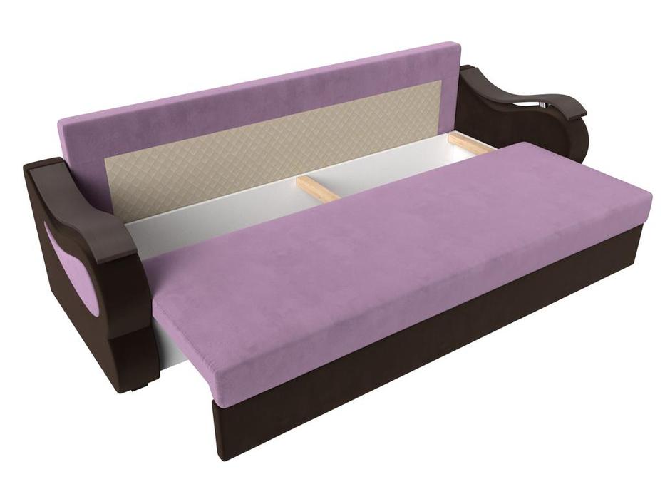 диван-кровать 3-х местный Меркурий лайт Лига Диванов  [112935] сиреневый/коричневый