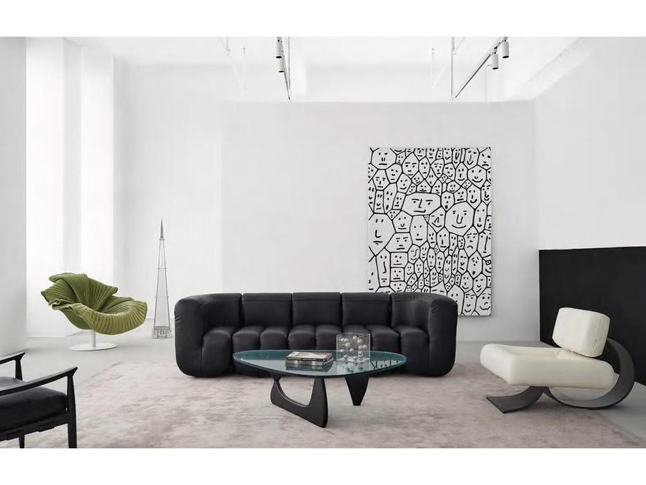 стол журнальный  Isamu Noguchi Coffee Table STG  [9252] стекло, коричневый