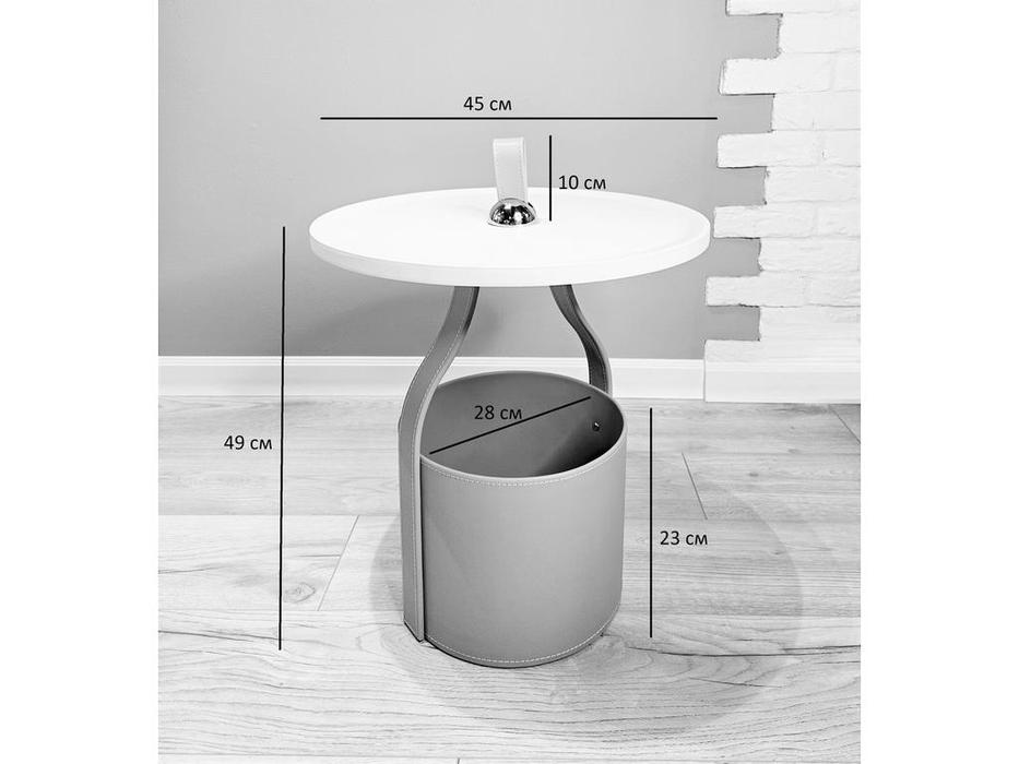 стол журнальный  Doppio Coffee Table N STG  [9685] белый, серый