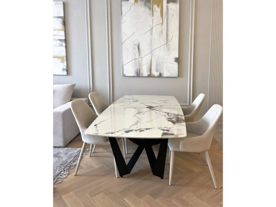 стол обеденный нераскладной Scorpio Marble B5809 STG  [4007] белый