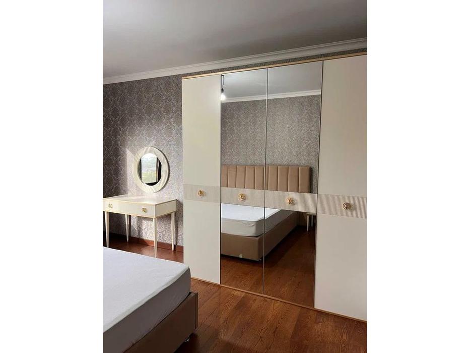 шкаф 4-х дверный 4 дв Глория МастМур  белый с золотом