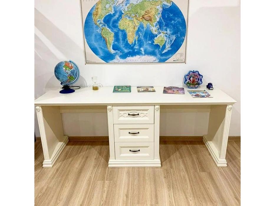 стол письменный на 2 рабочих места Верона МастМур  ваниль