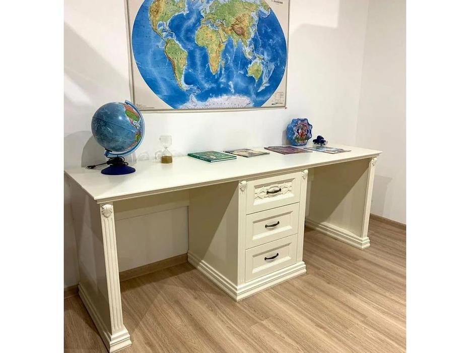 стол письменный на 2 рабочих места Верона МастМур  ваниль