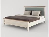 кровать двуспальная 160х200 с мягкой вставкой Римини МастМур  ваниль