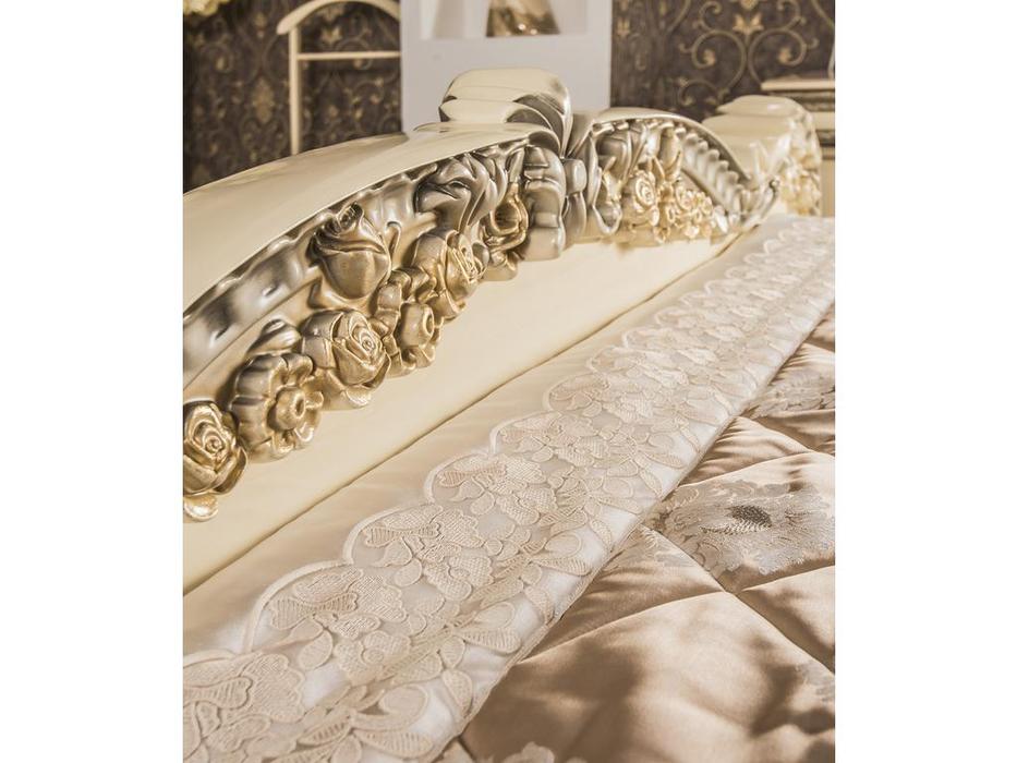 спальня барокко со шкафом Анжелика Эд Эль  платина, слоновая кость