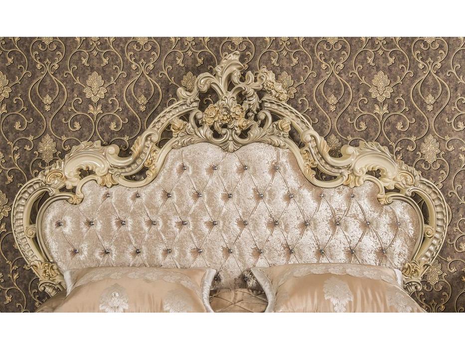 спальня барокко со шкафом Анжелика Эд Эль  платина, слоновая кость
