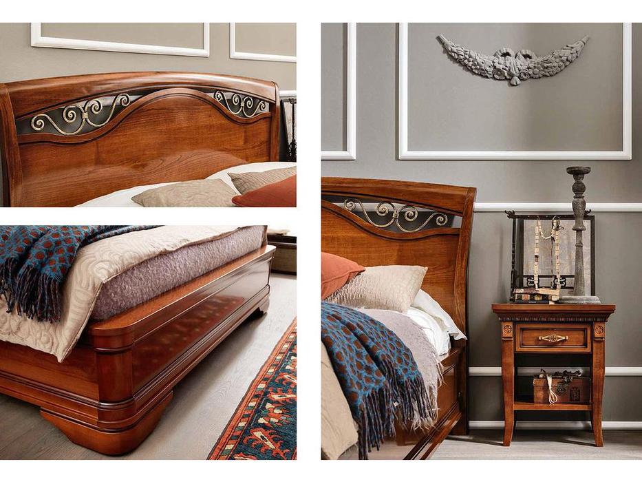 кровать двуспальная с ковкой 180х200 Palazzo Ducale Pramo  [71CI55LT] вишня