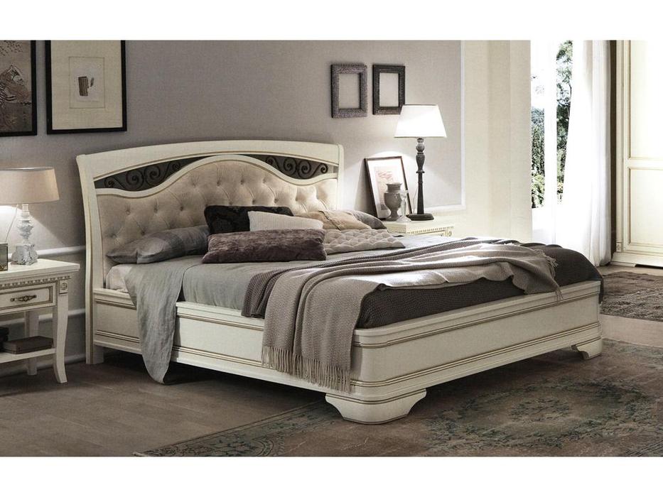 кровать двуспальная мягкая с ковкой 160х200 Palazzo Ducale Pramo  [71BO74LT] белый