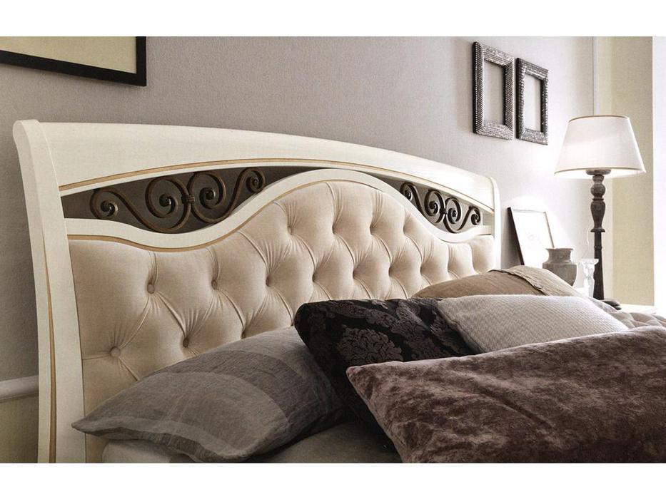 кровать двуспальная мягкая с ковкой 160х200 Palazzo Ducale Pramo  [71BO74LT] белый