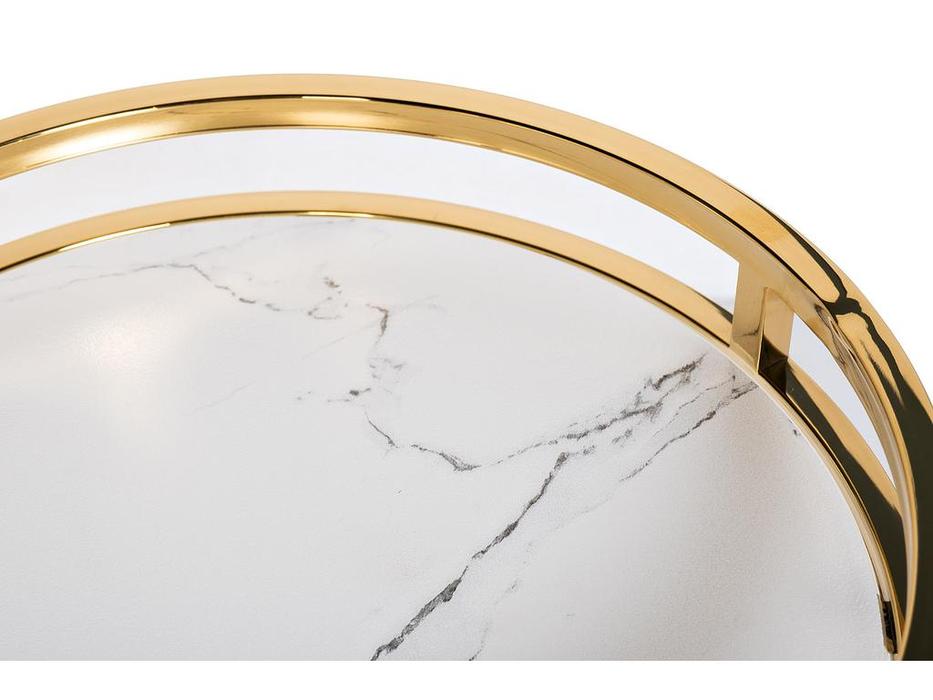 стол журнальный   Garda Decor  [47ED-07901] мраморное стекло с золотом