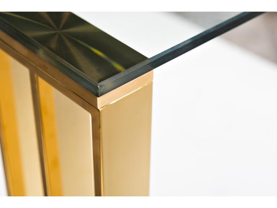 стол обеденный нераздвижной  Garda Decor  [GY-00006] стекло с золотом