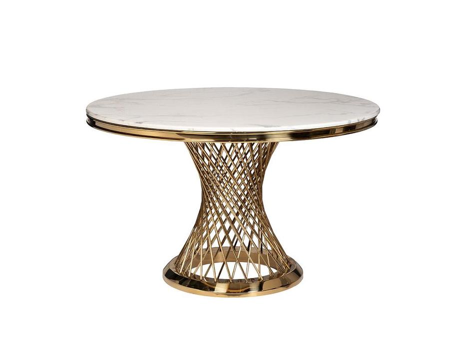 стол обеденный круглый BIANCA LUNA Garda Decor  [76AR-80551] белый с золотом