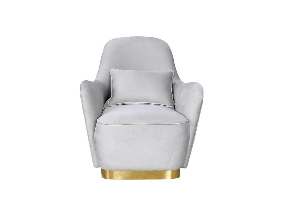 кресло велюровое GD Garda Decor  [87YY-1837 CRE] серый