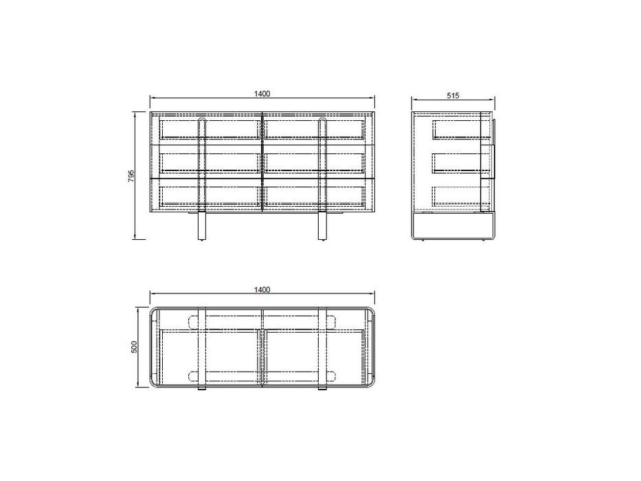 комод с ящиками GD Garda Decor  [77IP-20861] светлый