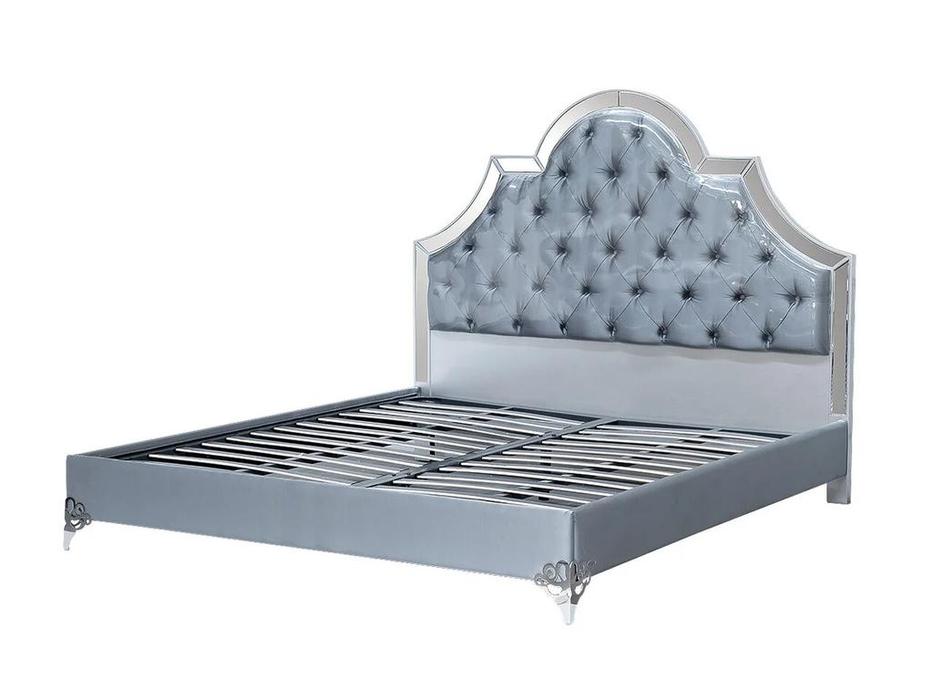 кровать двуспальная мягкая 180х200 GD Garda Decor  [KFC1096] голубой
