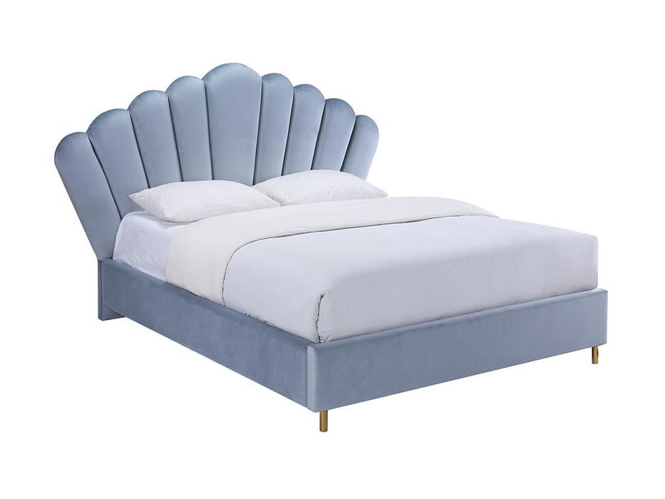 кровать двуспальная мягкая 160х200 GD Garda Decor  [N-BD1913-160 GR] голубой