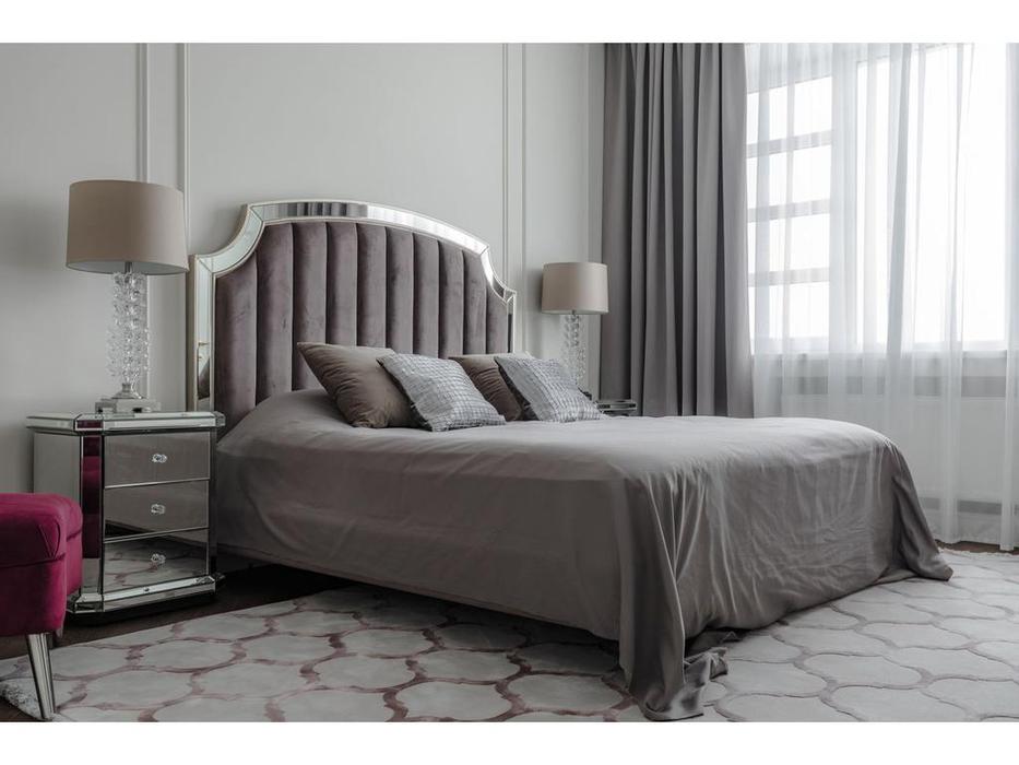 кровать двуспальная мягкая 180х200 GD Garda Decor  [KFE007-69] серый