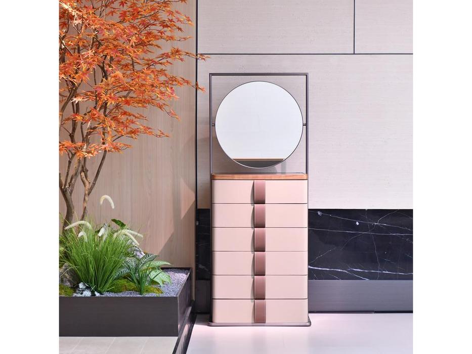 комод с 6 ящиками и зеркалом Yang Chest of Drawers STG  [4542] бежевый