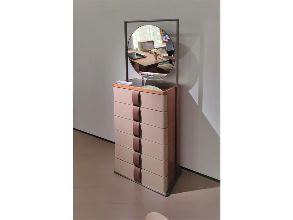 комод с 6 ящиками и зеркалом Yang Chest of Drawers STG  [4542] бежевый