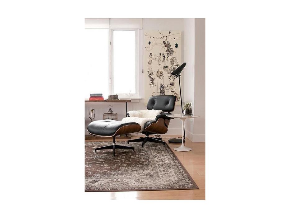 кресло с оттоманкой Eames Lounge STG  [9153] чёрный