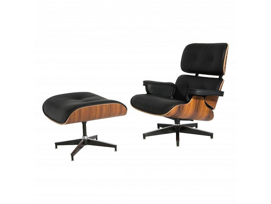 кресло с оттоманкой Eames Lounge STG  [9151] черный