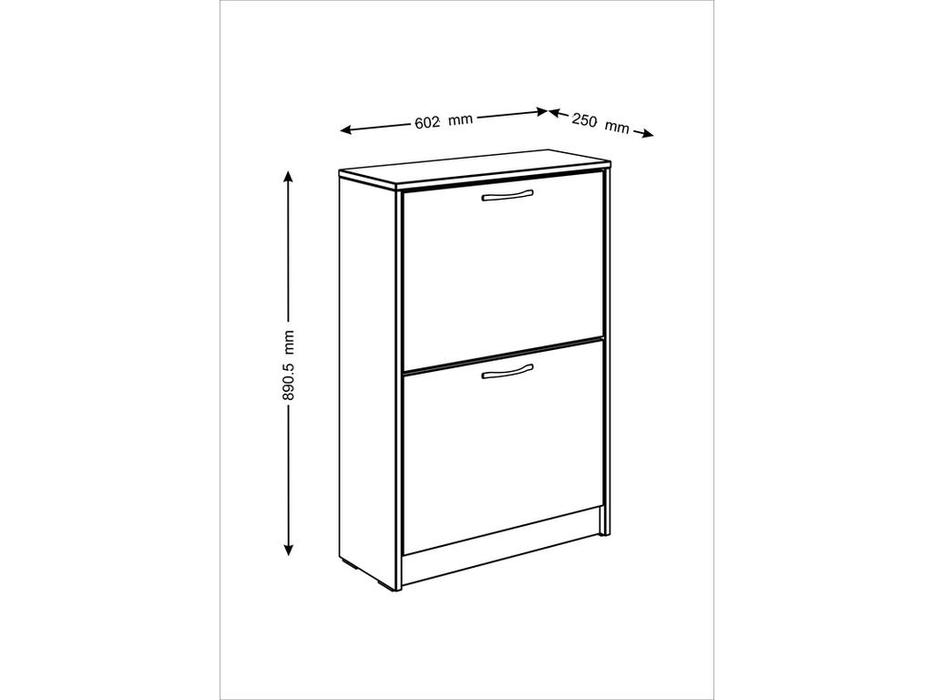 тумба для обуви с двумя откидными полками Орион SweSt  [2.01.10.150.5] дуб венге