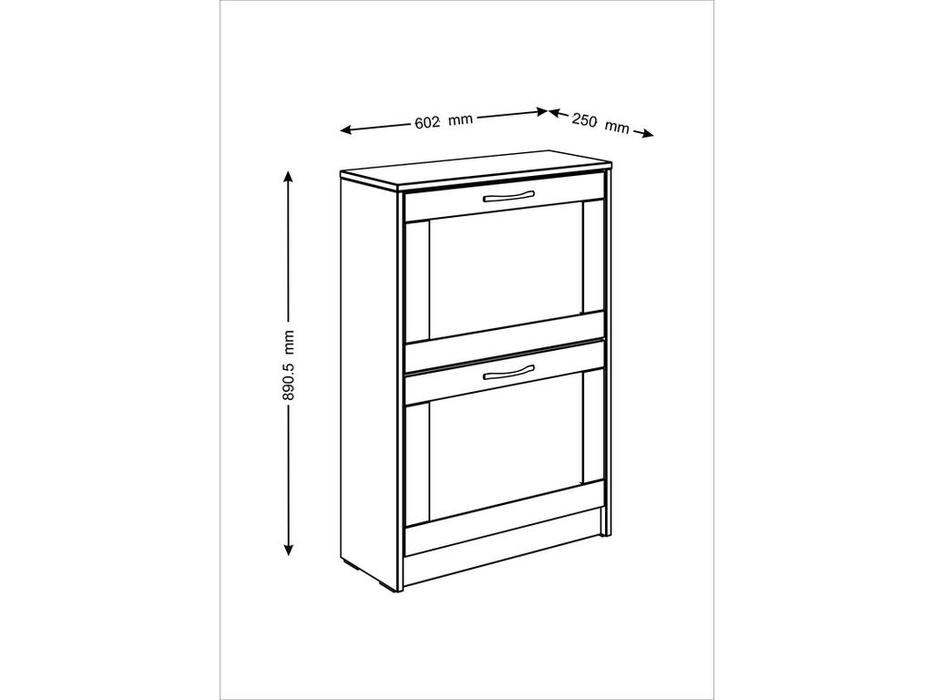 тумба для обуви с двумя откидными полками Сириус SweSt  [2.02.10.430.5] дуб венге